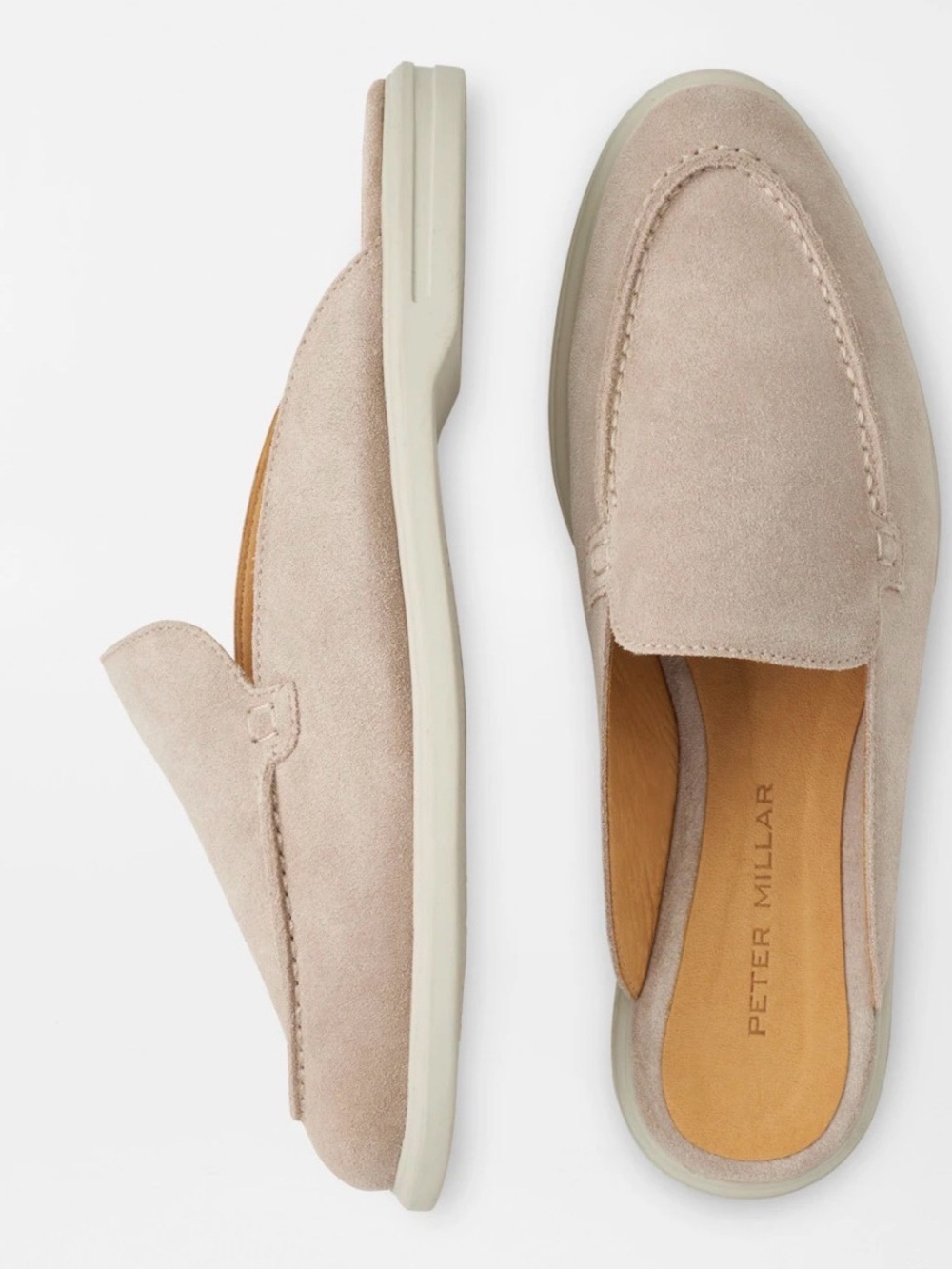 Peter Millar Excursionist Venetian Mule Driftwood Suede Slip-On Loafers 8.5